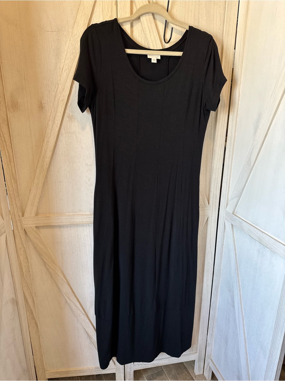 J. Jill Black Short-Sleeve Scoop Neck Maxi Dress